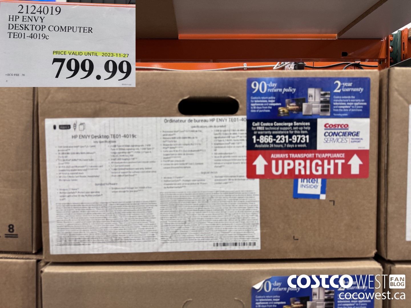 2124019 HP ENVY DESKTOP COMPUTER TE01-4019C (EXPIRES ON 2023-11-27) $799.99