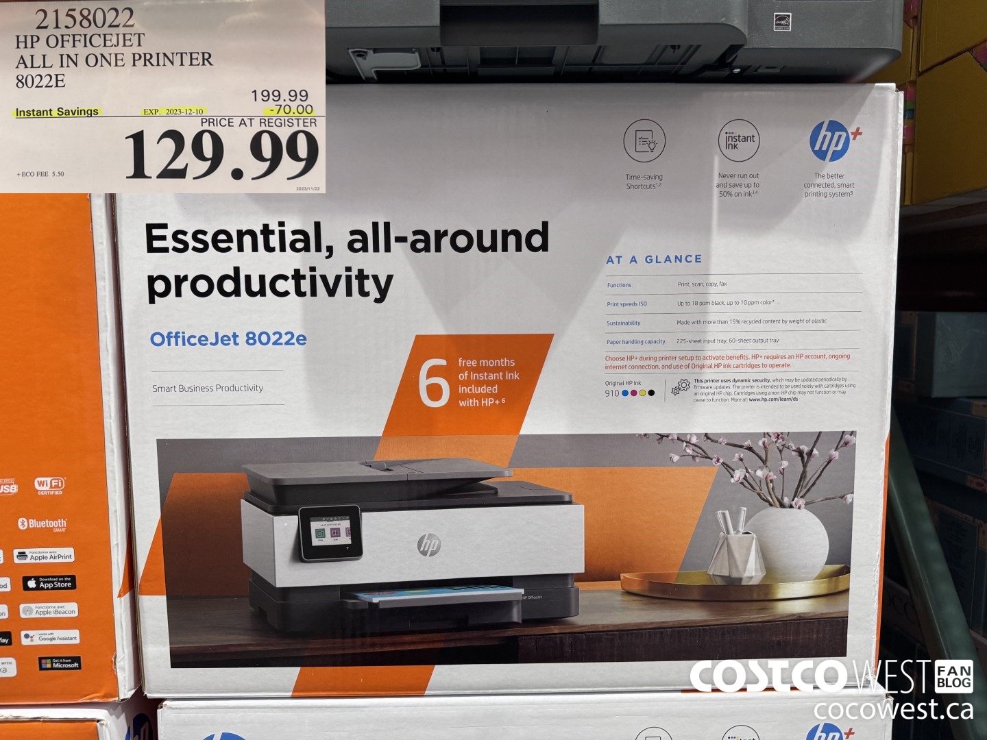 2158022 HP OFFICEJET ALL IN ONE PRINTER 8022E ($70.00 INSTANT SAVINGS EXPIRES ON 2023-12-10) $129.99