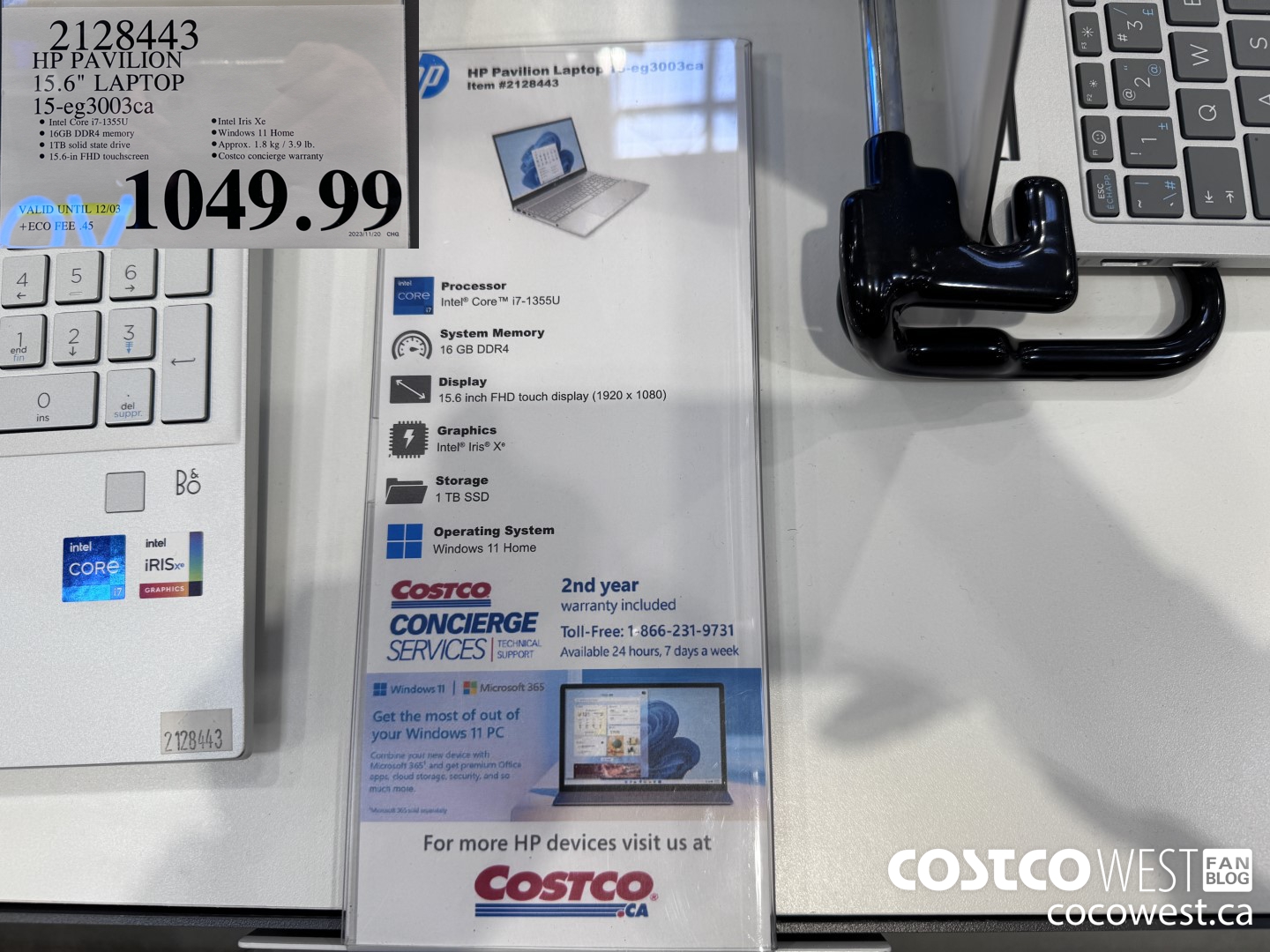 2128443 HP PAVILION 15.6IN LAPTOP COMPUTER 15-EG3003CA (EXPIRES ON 2023-12-03) $1049.99