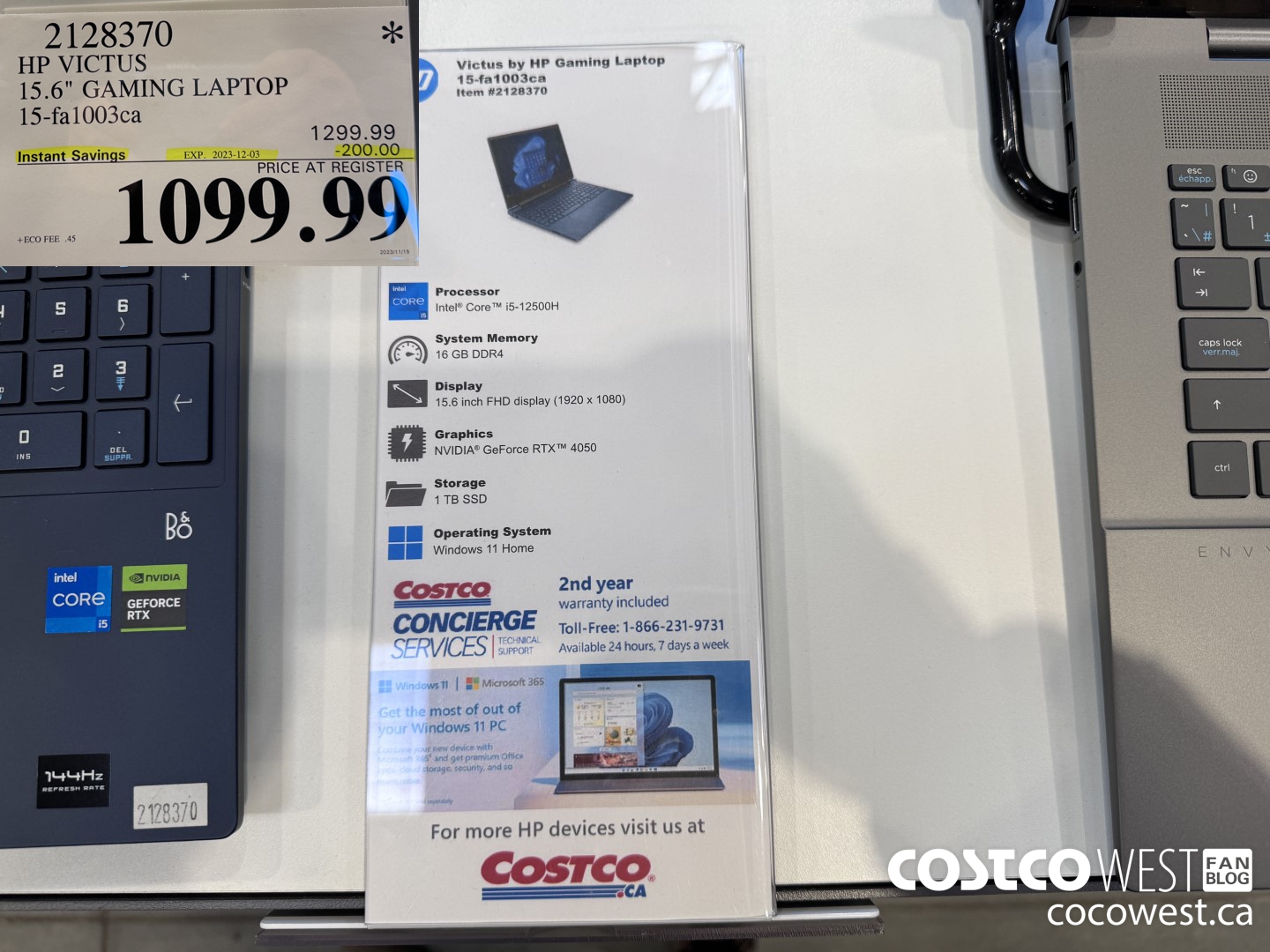 2128370 HP VICTUS 15.6IN GAMING LAPTOP 15-FA1003CA ($200.00 INSTANT SAVINGS EXPIRES ON 2023-12-03) $1099.99