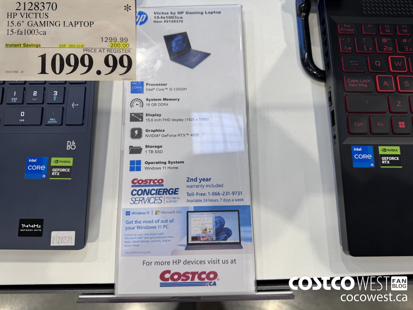 2128370 HP VICTUS 15.6IN GAMING LAPTOP 15-FA1003CA ($200.00 INSTANT SAVINGS EXPIRES ON 2023-12-03) $1099.99