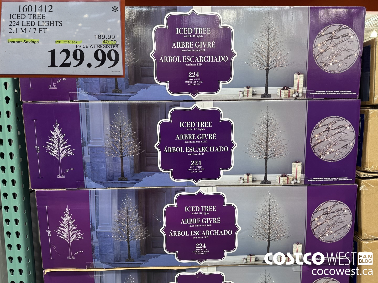 1601412 ICED TREE 224 LED LIGHTS 2.1M /7FT ($40.00 INSTANT SAVINGS EXPIRES ON 2023-12-03) $129.99