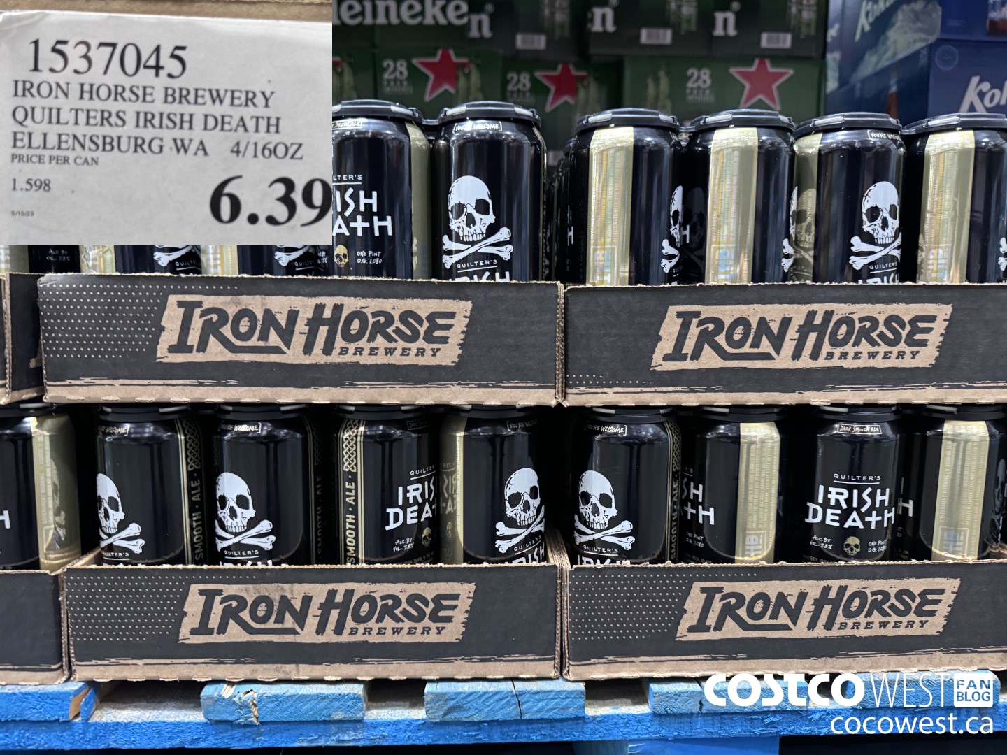 1537045 IRON HORSE BREWERY QUILTERS IRISH DEATH ELLENSBURG WA 4/16OZ  $6.39