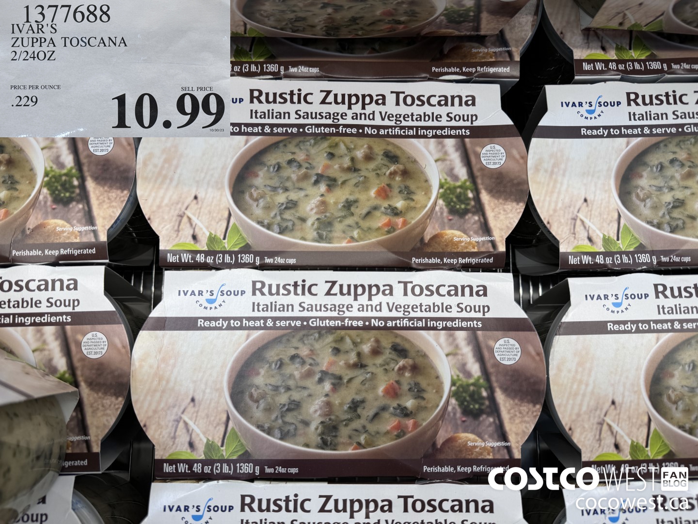 1377688 IVAR'S ZUPPA TOSCANA 2/24 OZ $10.99