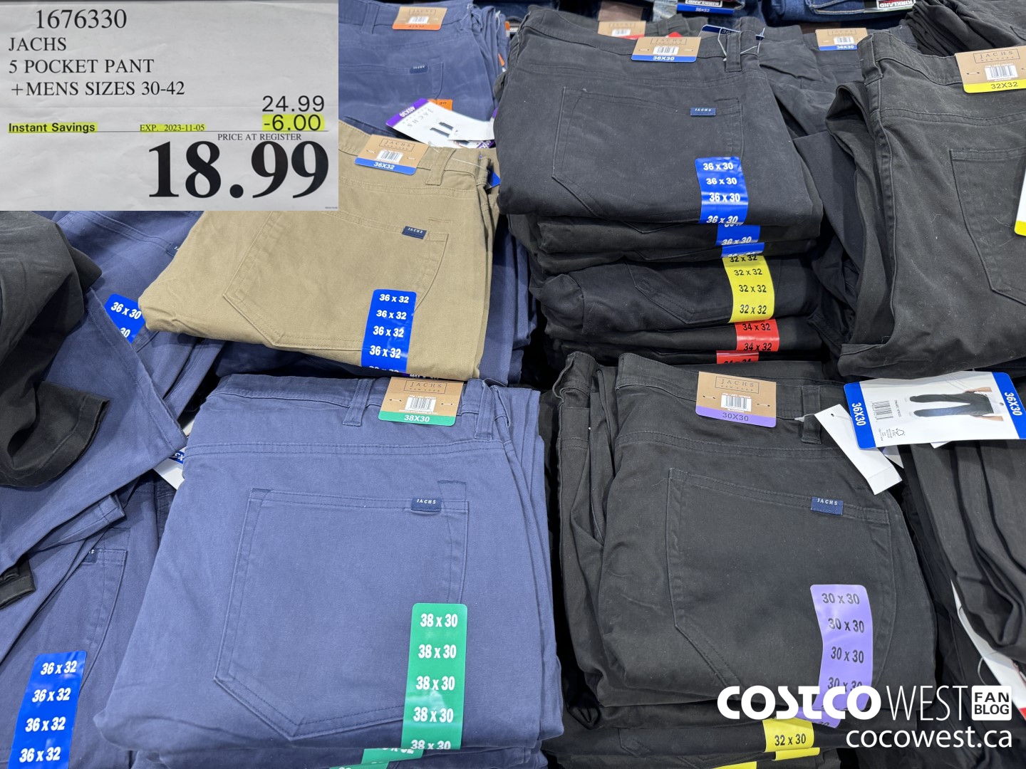 1676330 JACHS 5 POCKET PANT MENS SIZES 30-42 ($6.00 INSTANT SAVINGS EXPIRES ON 2023-11-05) $18.99