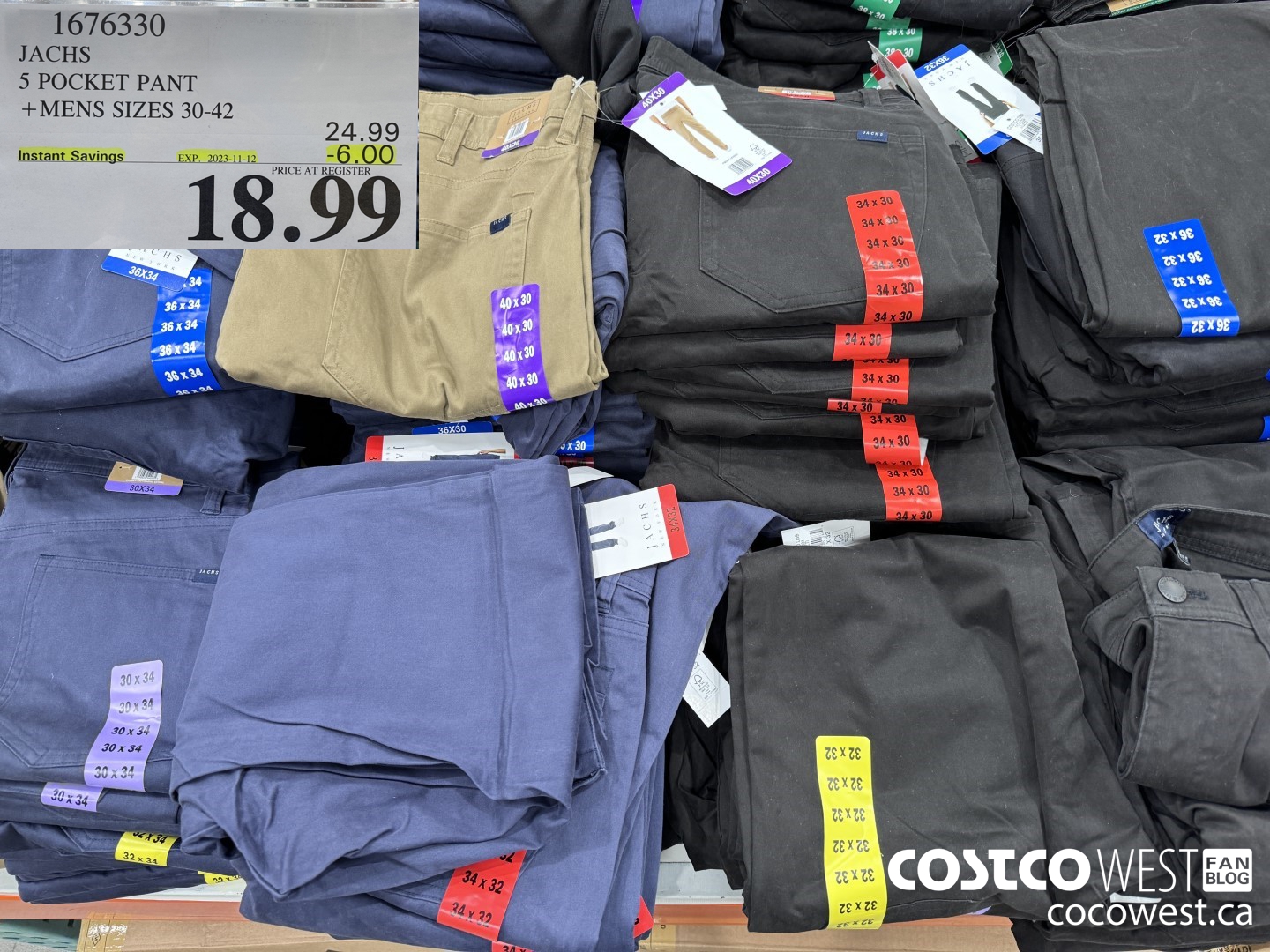 1676330 JACHS 5 POCKET PANT MENS SIZES 30-42 ($6.00 INSTANT SAVINGS EXPIRES ON 2023-11-12) $18.99