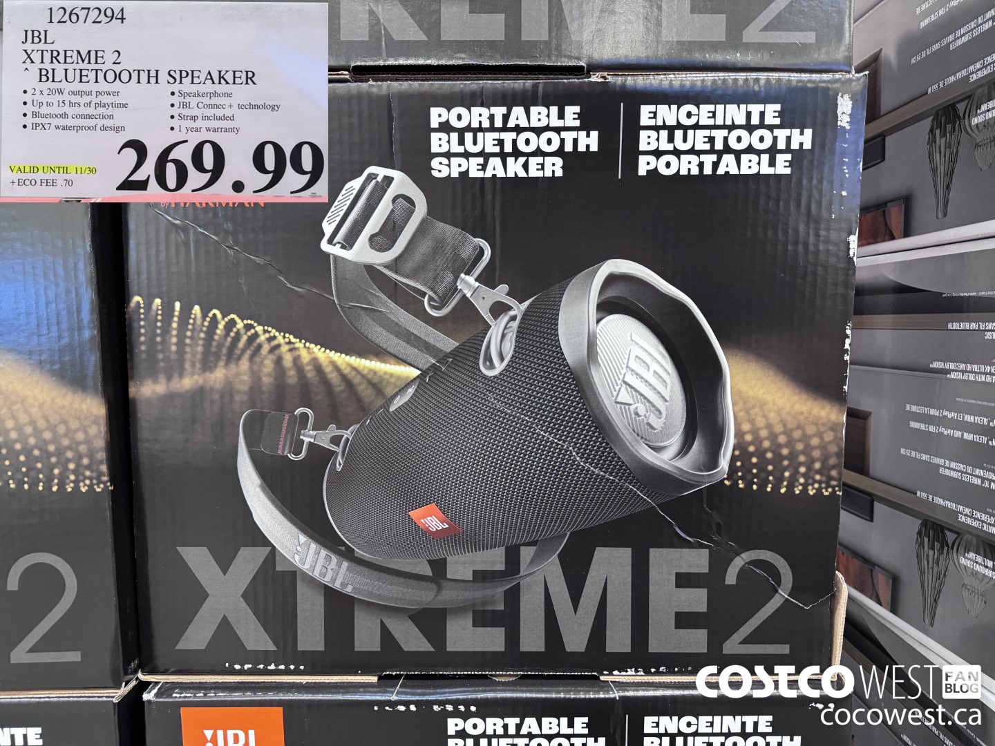 1267294 JBL XTREME 2 BLUETOOTH SPEAKER (EXPIRES ON 2023-11-30) $269.99