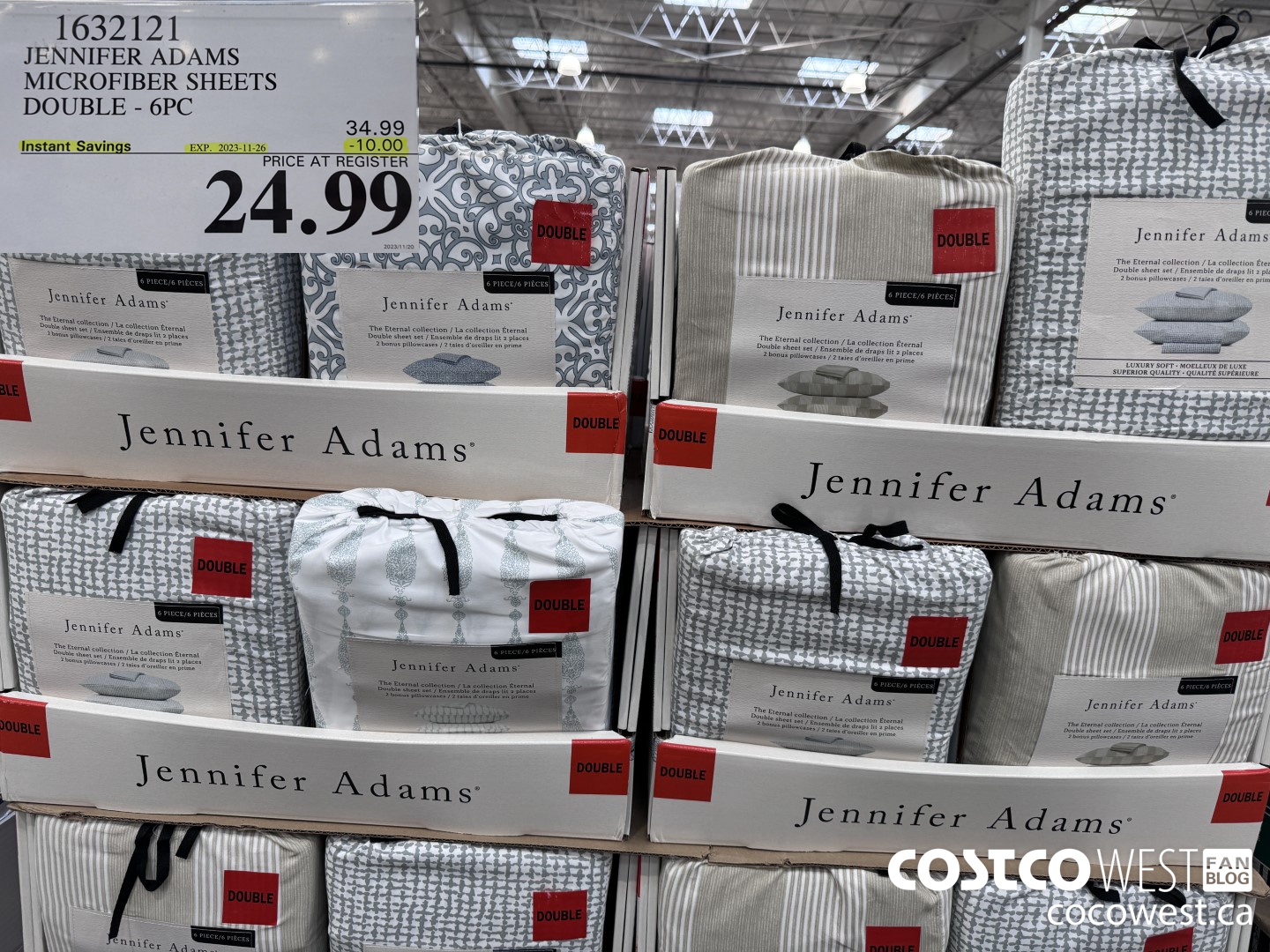 1632121 JENNIFER ADAMS MICROFIBER SHEET SET DOUBLE 6PC ($10.00 INSTANT SAVINGS EXPIRES ON 2023-11-26) $24.99