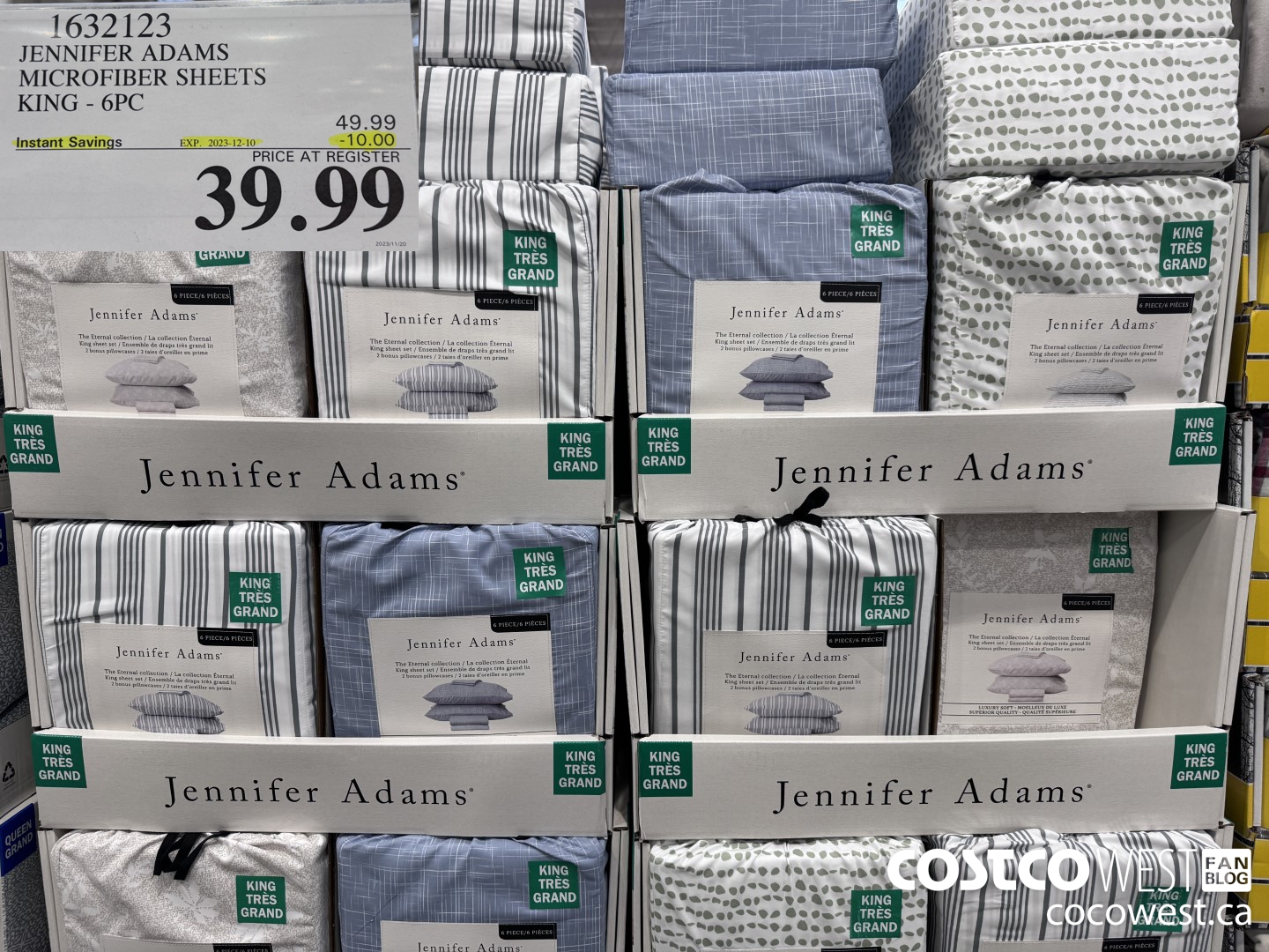 1632123 JENNIVER ADAMS MICROFIBER SHEET SET KING 6PC ($10.00 INSTANT SAVINGS EXPIRES ON 2023-12-10) $39.99