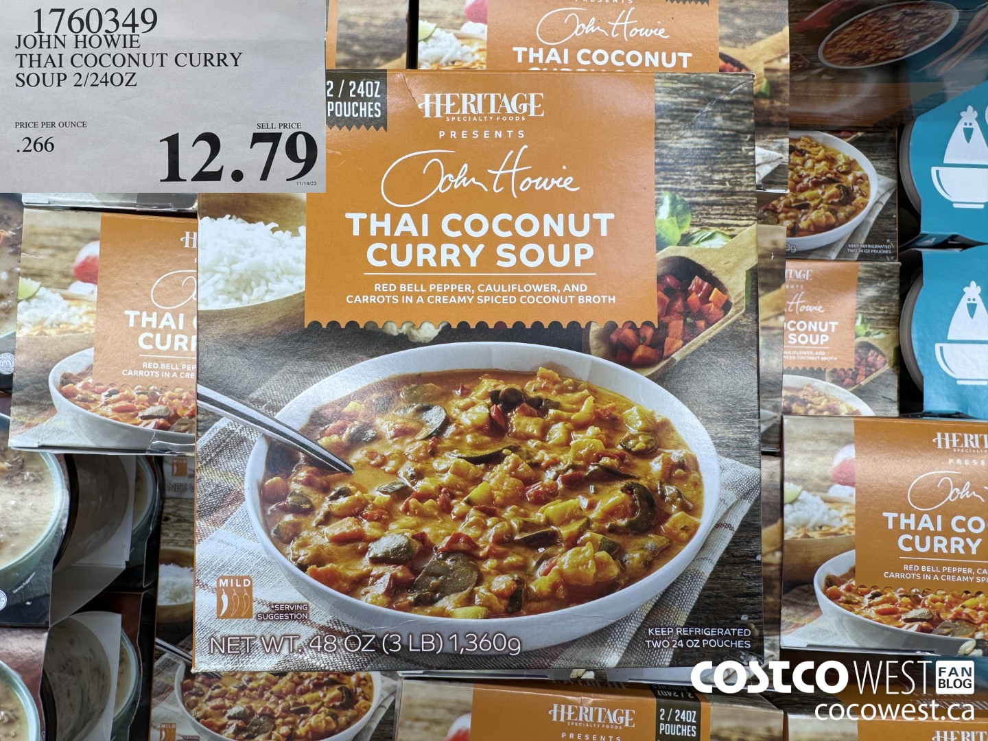 1760349 JOHN HOWIE THAI COCONUT CURRY SOUP 2/24 OZ $12.79