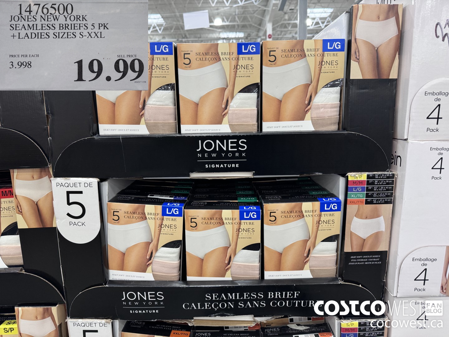 1476500 JONES NEW YORK SEAMLESS BRIEF 5PK LADIES SIZES S-XXL $19.99