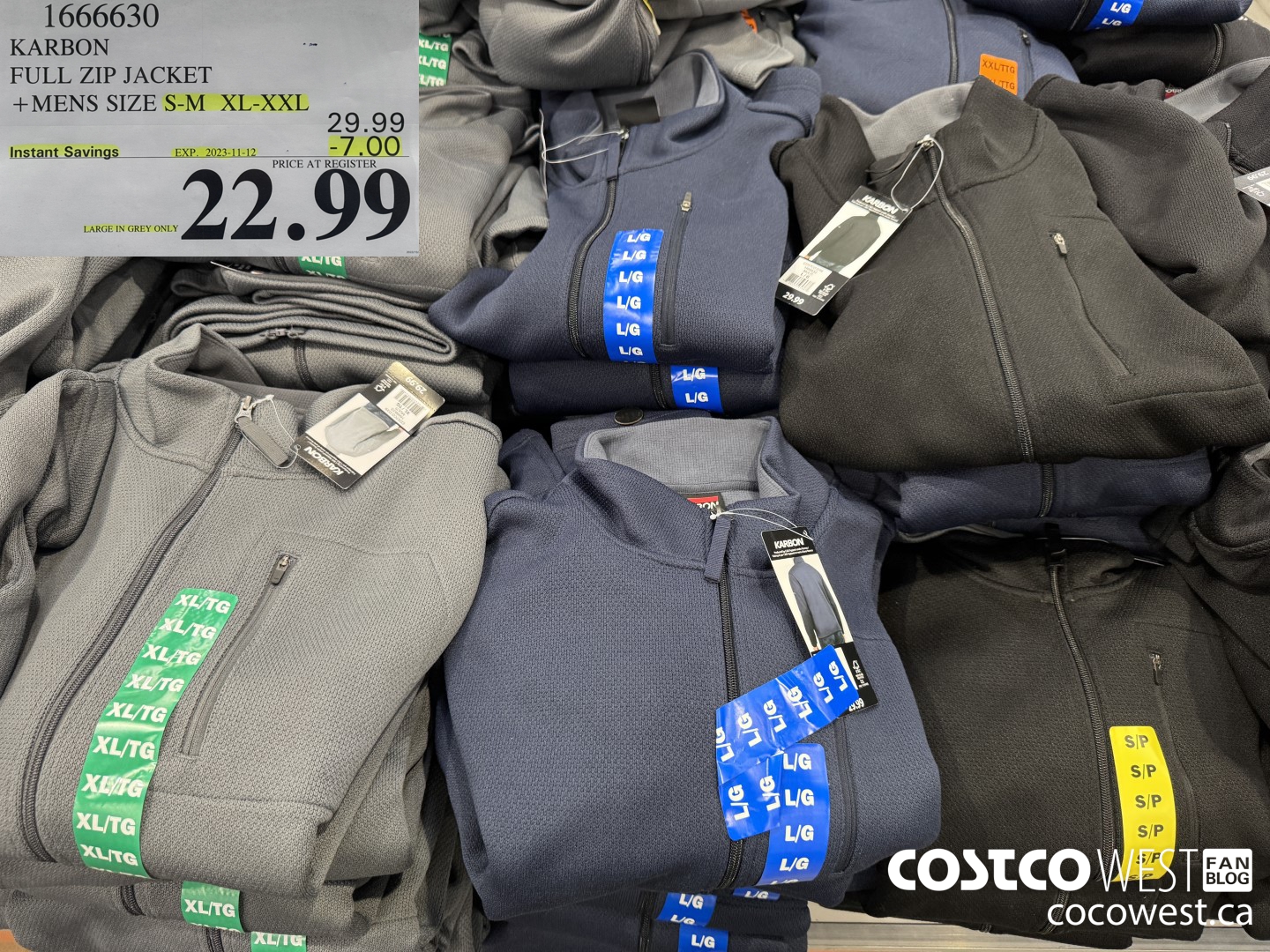 1666630 KARBON FULL ZIP JACKET MENS SIZES S-M XL-XXL ($7.00 INSTANT SAVINGS EXPIRES ON 2023-11-12) $22.99
