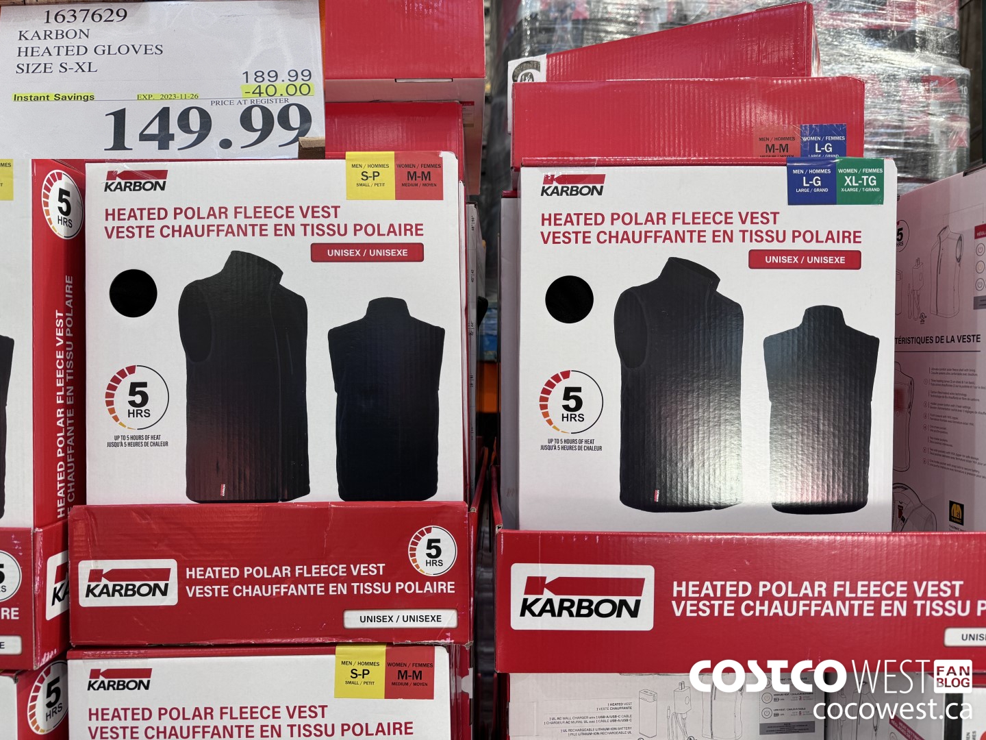 1637629 KARBON HEATED GLOVES SIZES S-XL ($40.00 INSTANT SAVINGS EXPIRES ON 2023-11-26) $149.99