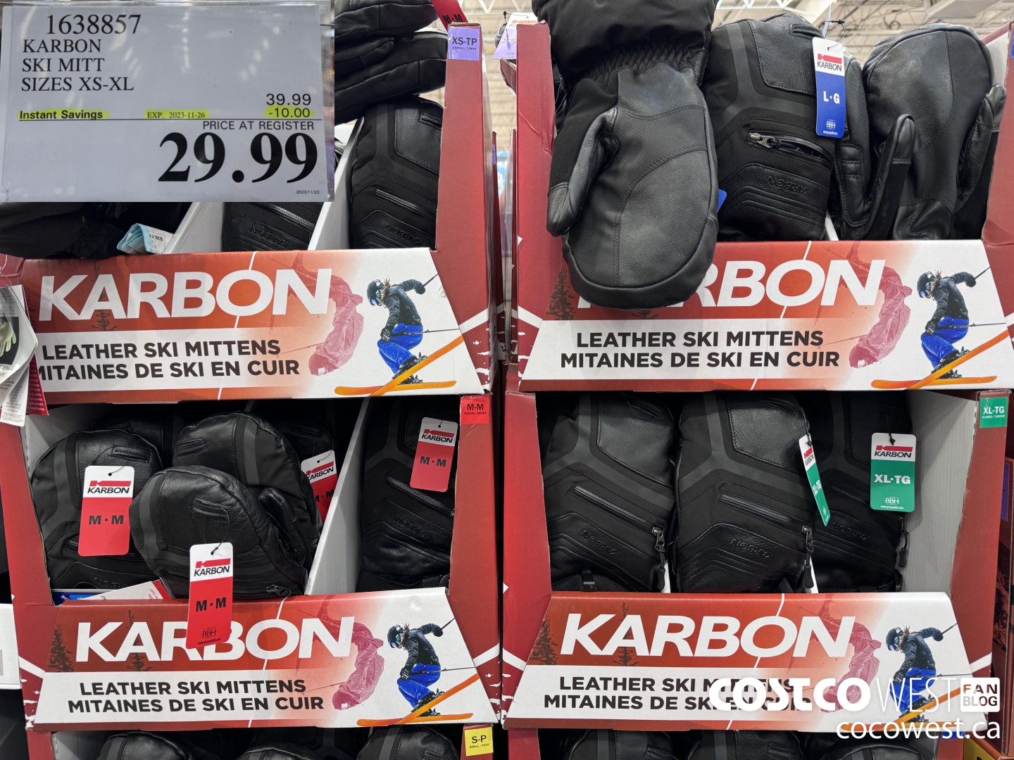 1638857 KARBON SKI MITT SIZES XS-XL ($10.00 INSTANT SAVINGS EXPIRES ON 2023-11-26) $29.99