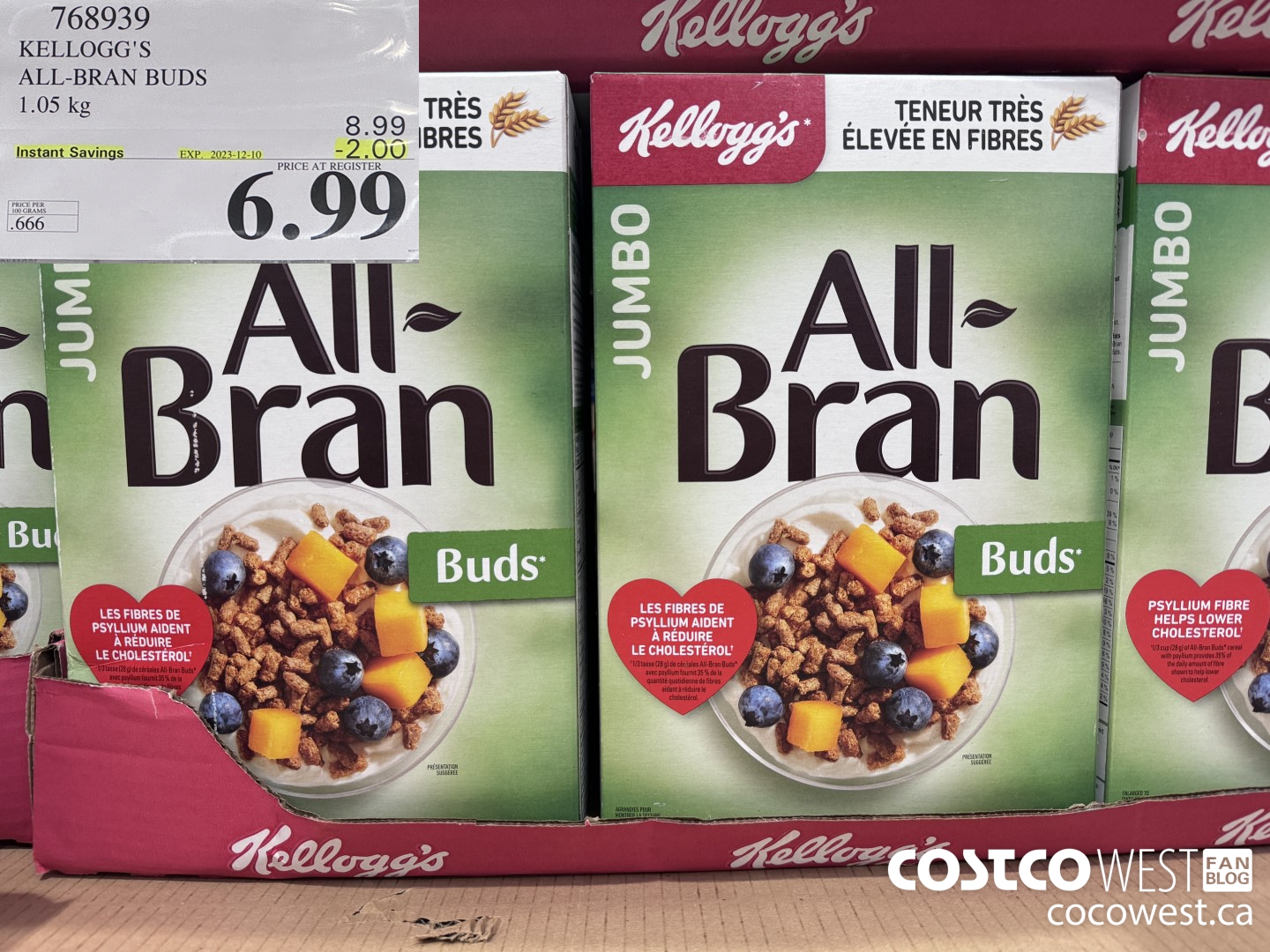 768939 KELLOGG'S ALL-BRAN BUDS JUMBO 1050 G ($2.00 INSTANT SAVINGS EXPIRES ON 2023-12-10) $6.99