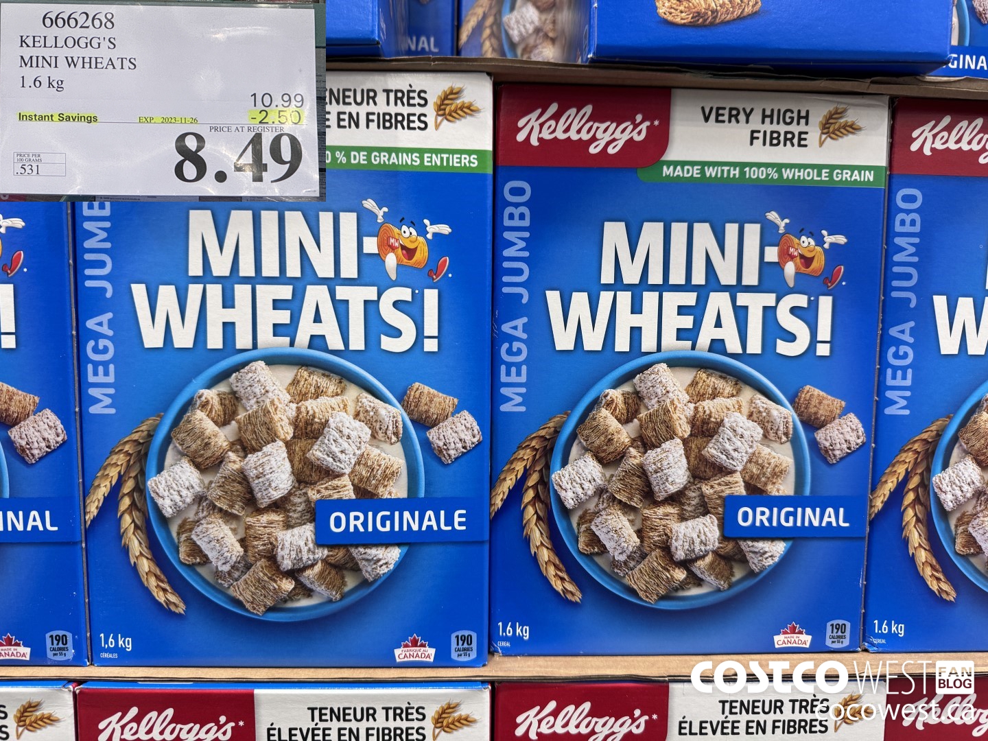 666268 KELLOGG'S MINI WHEATS 1.6 kg ($2.50 INSTANT SAVINGS EXPIRES ON 2023-11-26) $8.49