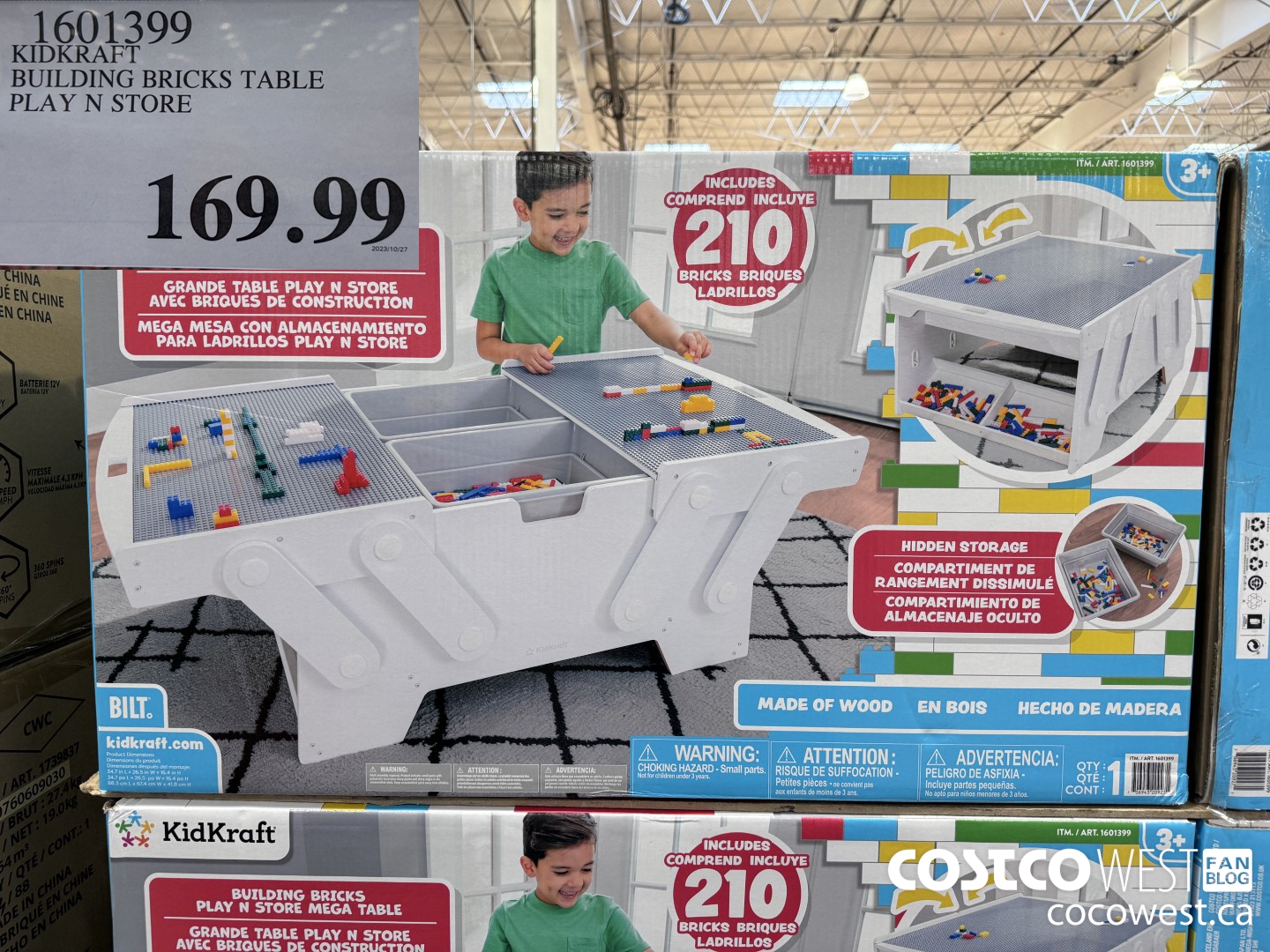 1601399 KIDKRAFT BUILDING BRICKS TABLE PLAY N STORE $169.99