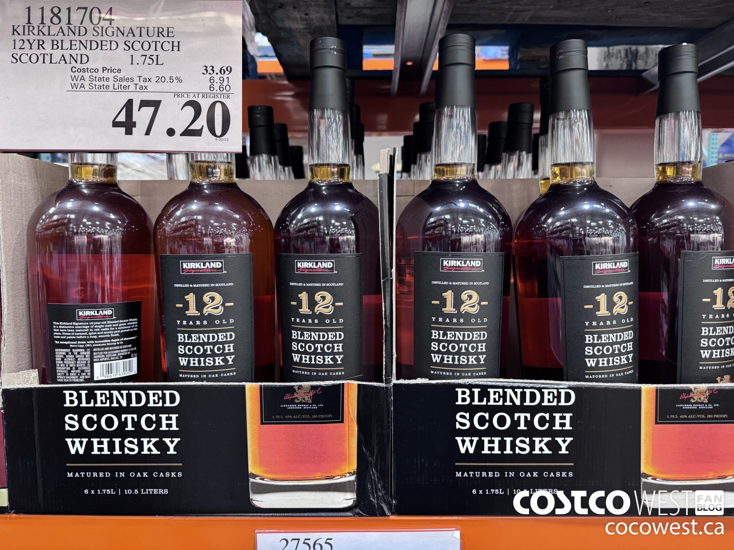 1181704 KIRKLAND SIGNATURE 12YR BLENDED SCOTCH SCOTLAND 1.75L $47.20