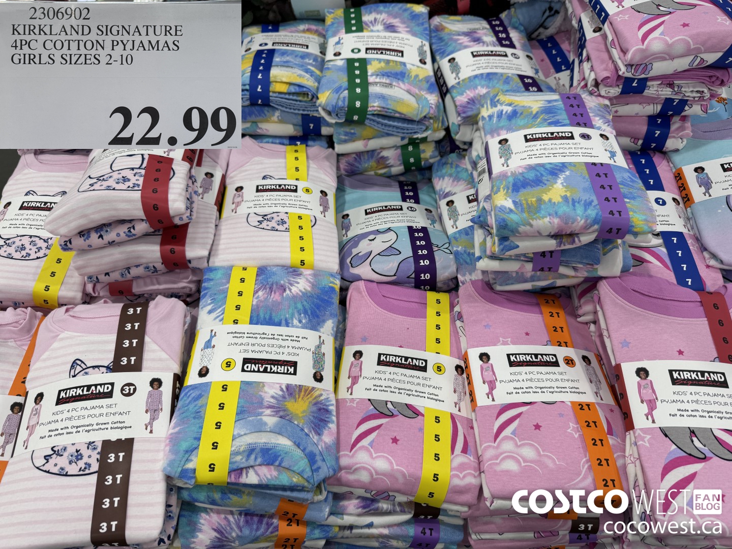 KIRKLAND SIGANTURE 4PC COTTON PYJAMAS GIRLS SIZES 2-10 at Costco 693  Wonderland Rd London