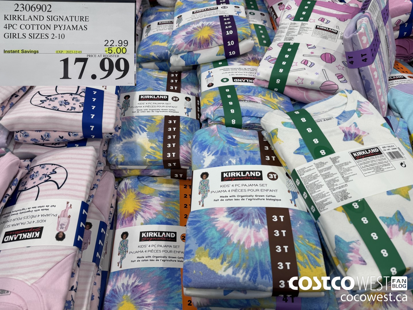 2306902 KIRKLAND SIGNATURE 4PC COTTON PYJAMAS GIRLS SIZES 2-10 ($5.00 INSTANT SAVINGS EXPIRES ON 2023-12-03) $17.99