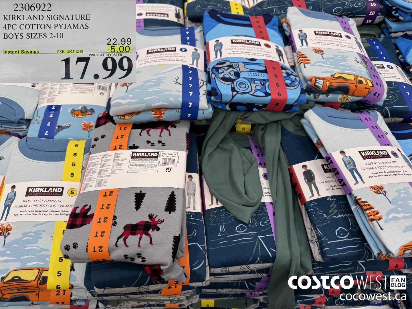 2306922 KIRKLAND SIGNATURE 4PC COTTON PYJAMAS SIZES 2-10 ($5.00 INSTANT SAVINGS EXPIRES ON 2023-12-03) $17.99