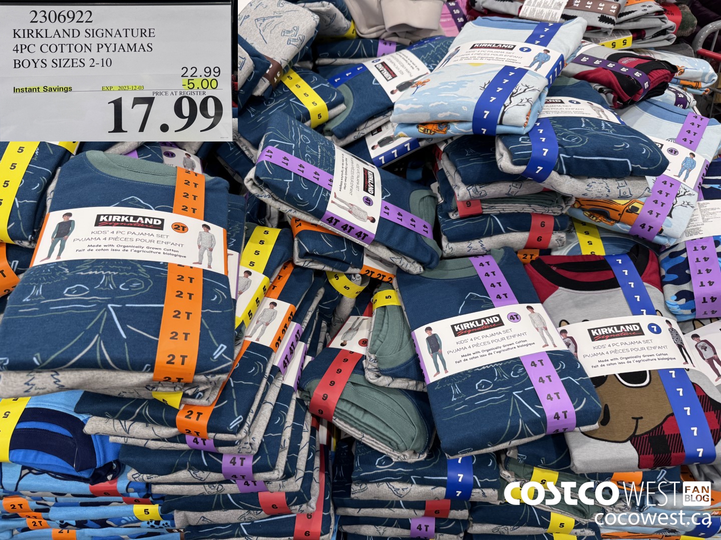 2306922 KIRKLAND SIGNATURE 4PC COTTON PYJAMAS SIZES 2-10 ($5.00 INSTANT SAVINGS EXPIRES ON 2023-12-03) $17.99