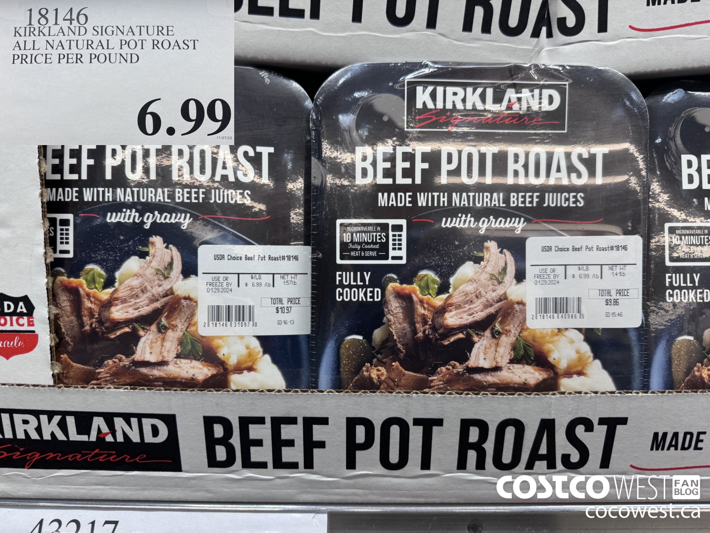 18146 KIRKLAND SIGNATURE ALL NATURAL POT ROAST PRICE PER POUND $6.99