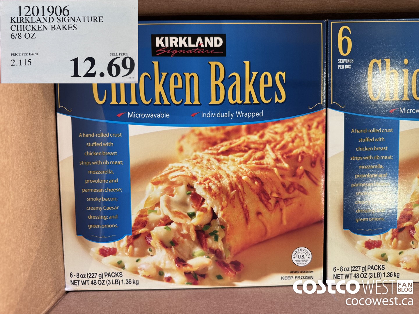 1201906 KIRKLAND SIGNATURE CHICKEN BAKES 6/8 OZ $12.69