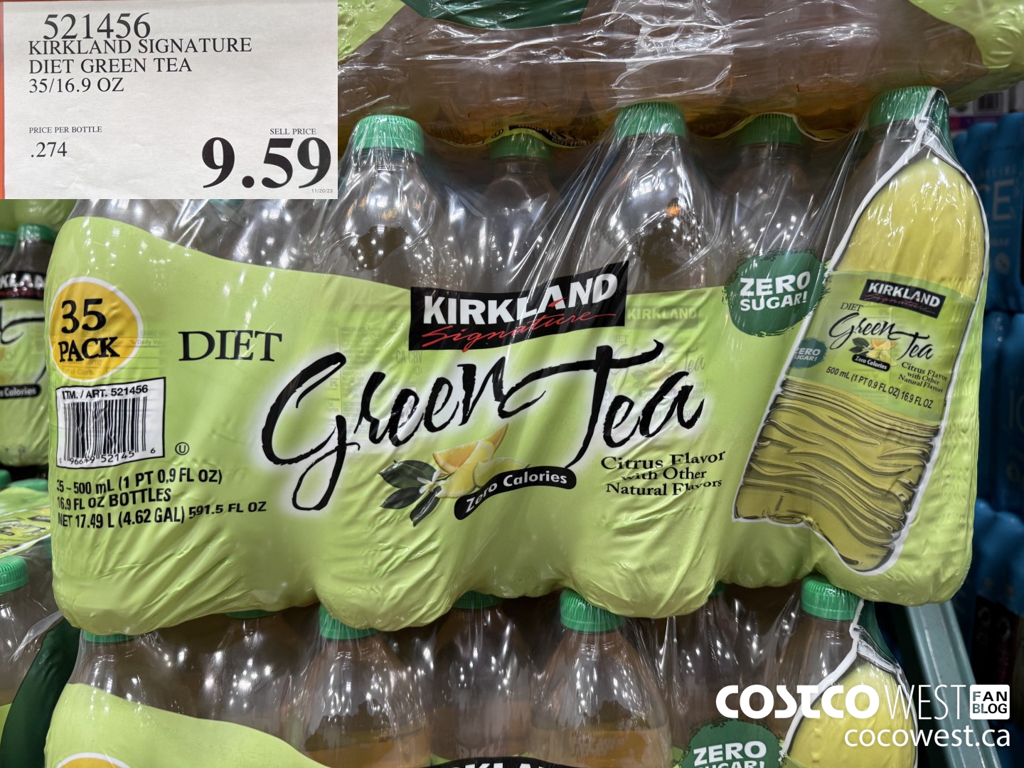 521456 KIRKLAND SIGNATURE DIET GREEN TEA 35/16.9 OZ $9.59