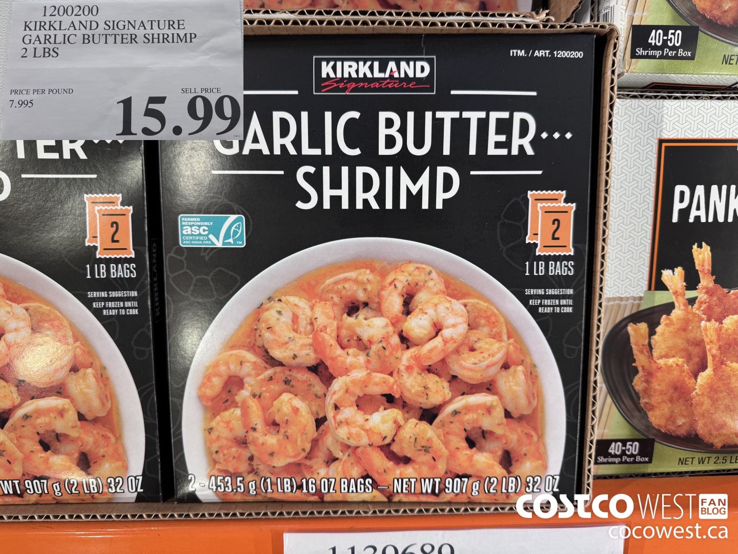 1200200 KIRKLAND SIGNATURE GARLIC BUTTER SHRIMP 2 LBS $15.99