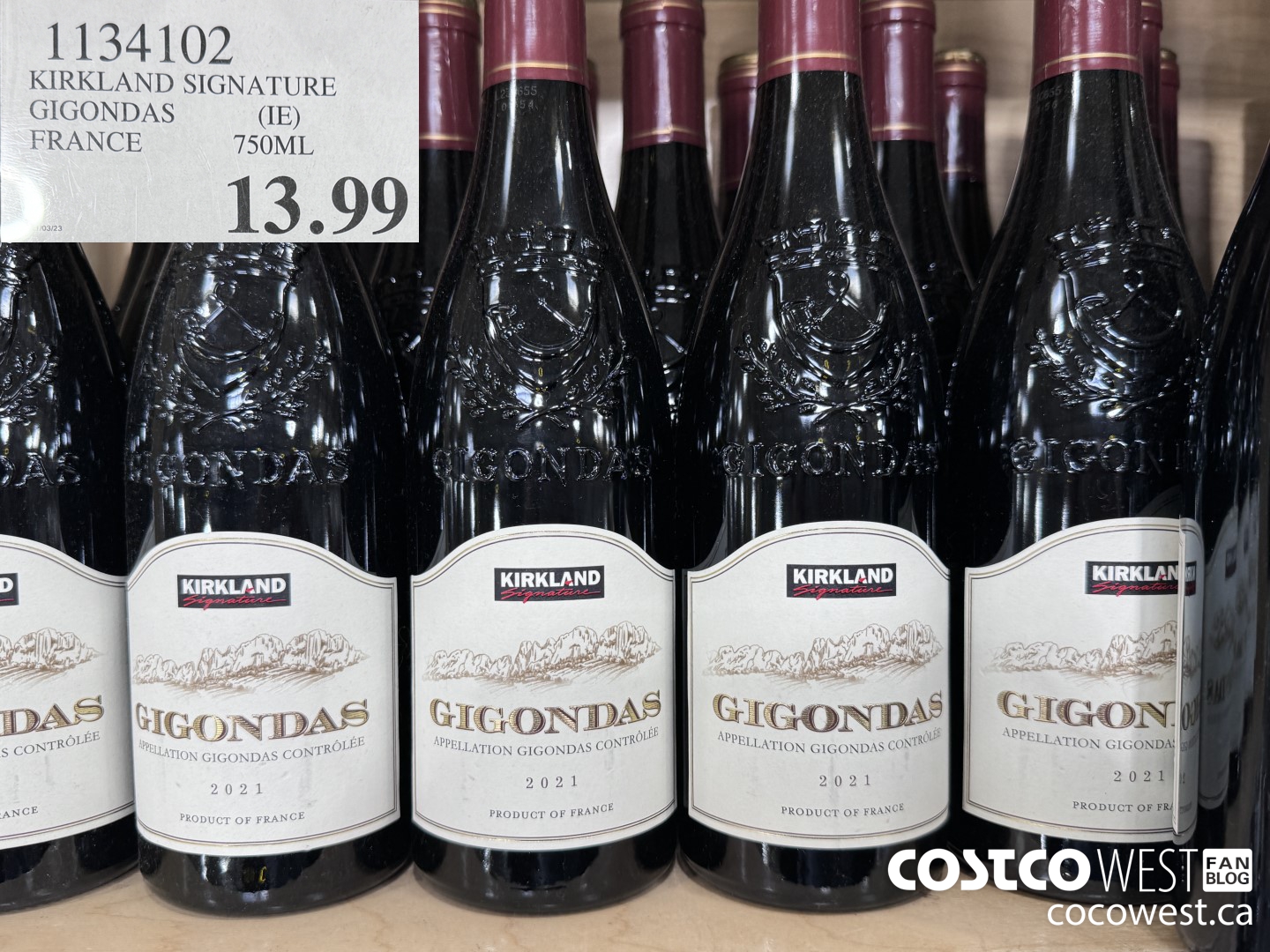 1134102 KIRKLAND SIGNATURE GIGONDAS (IE) FRANCE 750ML $13.99