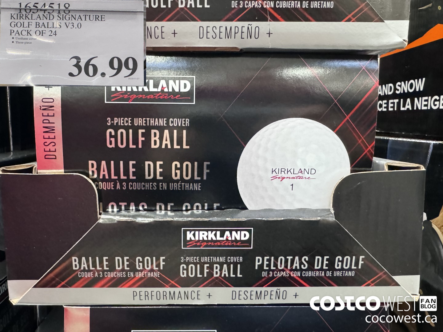 1654518 KIRKLAND SIGNATURE GOLF BALLS V3.0 PACK OF 24 $36.99