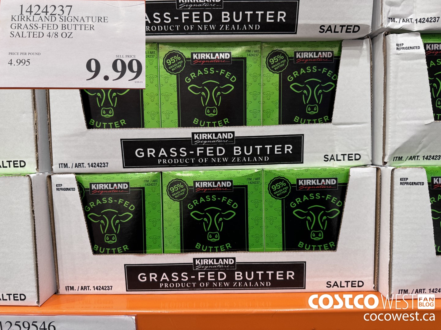 1424237 KIRKLAND SIGNATURE GRASS-FED BUTTER SALTED 4/8 OZ $9.99