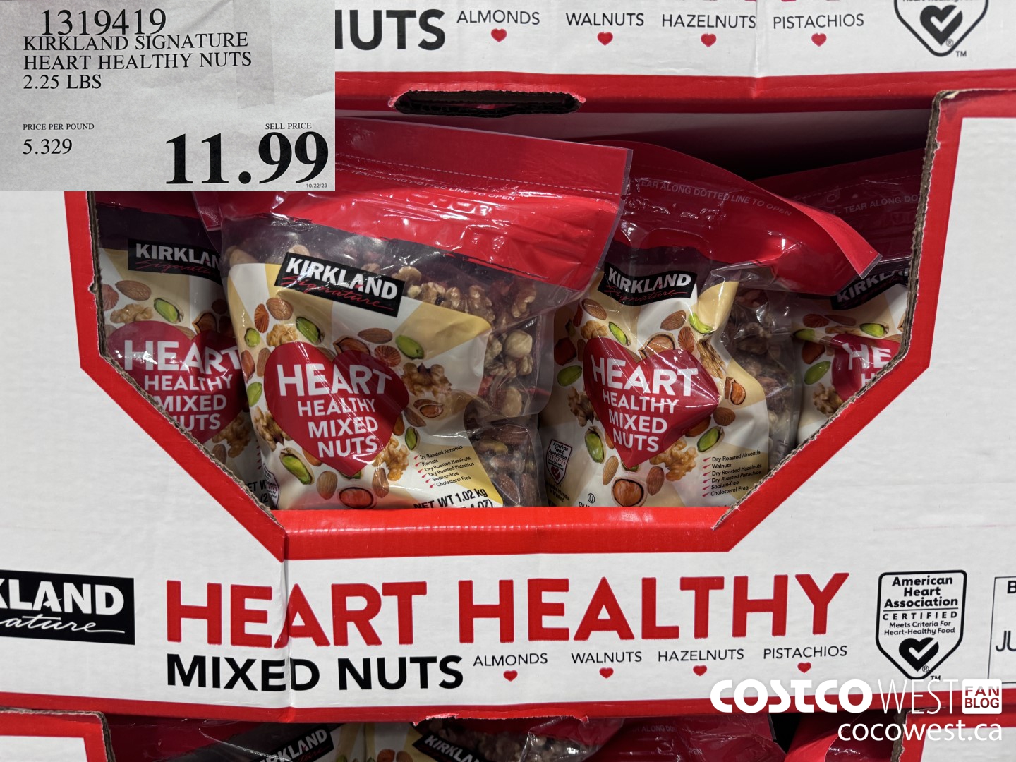 1319419 KIRKLAND SIGNATURE HEART HEALTHY NUTS 2.25 LBS $11.99
