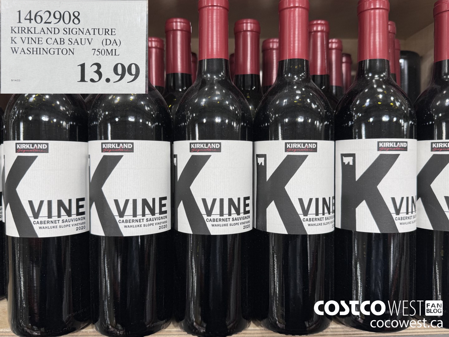 1462908 KIRKLAND SIGNATURE K VINE CAB SAUV (DA) WASHINGTON 750ML $13.99