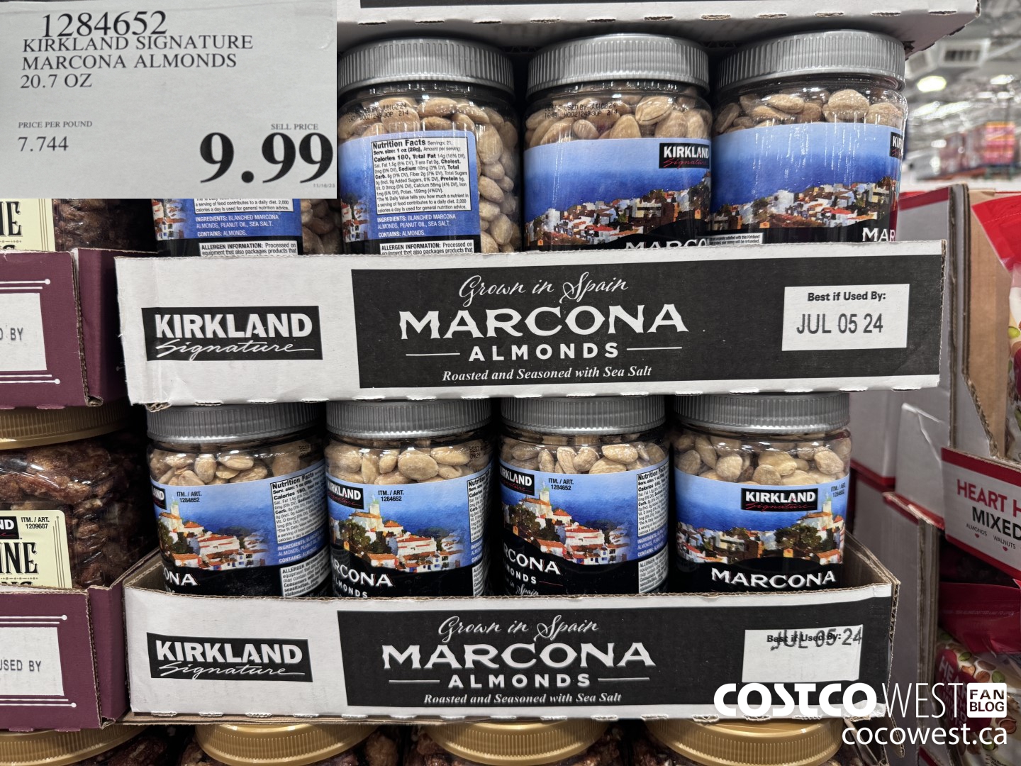 1284652 KIRKLAND SIGNATURE MARCONA ALMONDS 20.7 OZ  $9.99