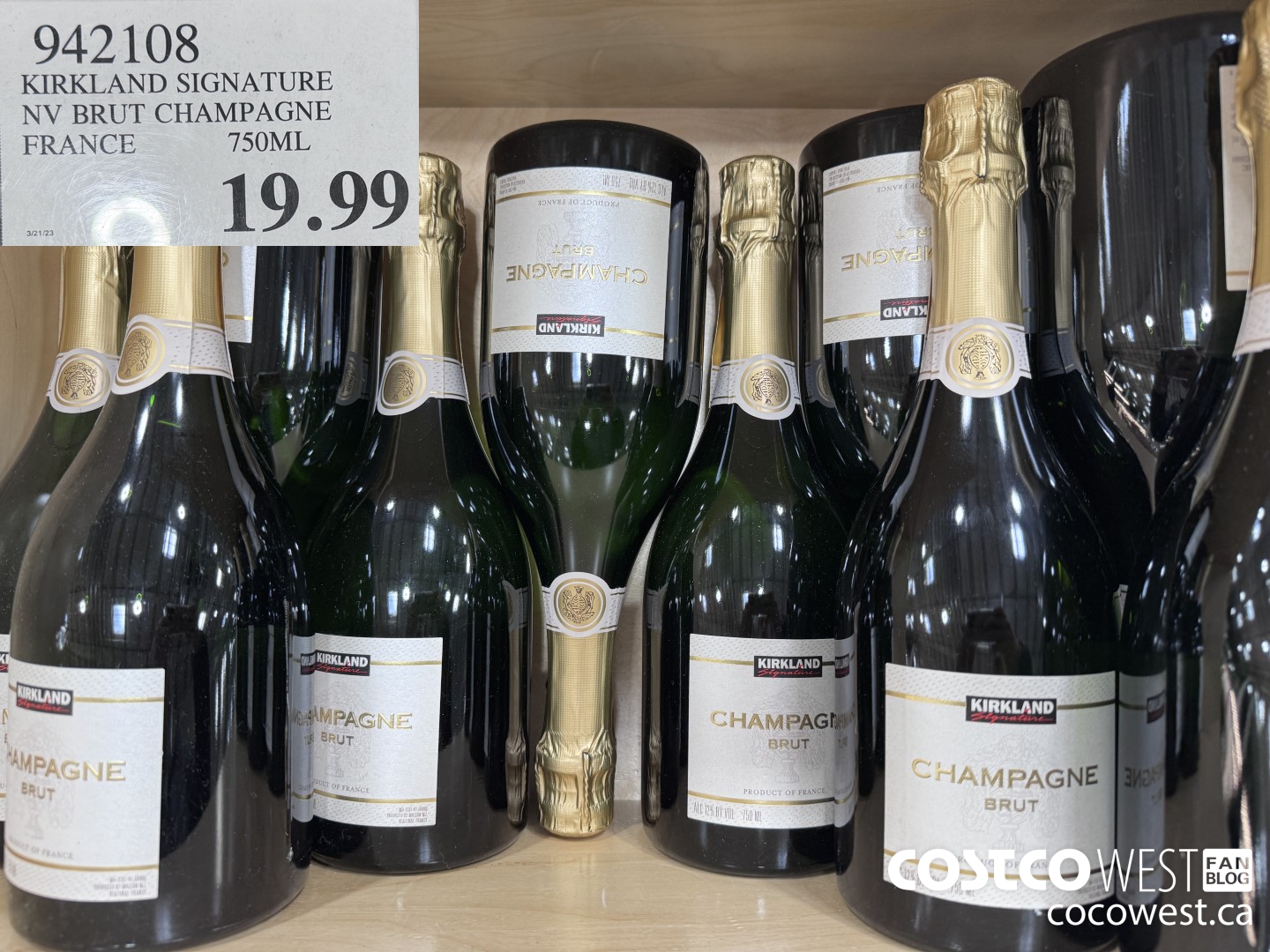 942108 KIRKLAND SIGNATURE NV BRUT CHAMPAGNE FRANCE 750ML $19.99