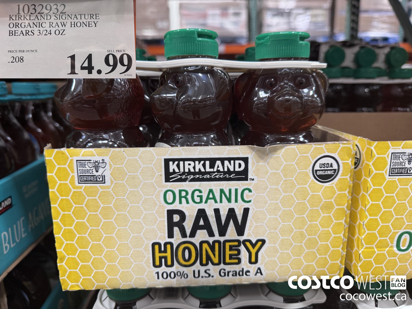 1032932 KIRKLAND SIGNATURE ORGANIC RAW HONEY BEARS 3/24 OZ $14.99