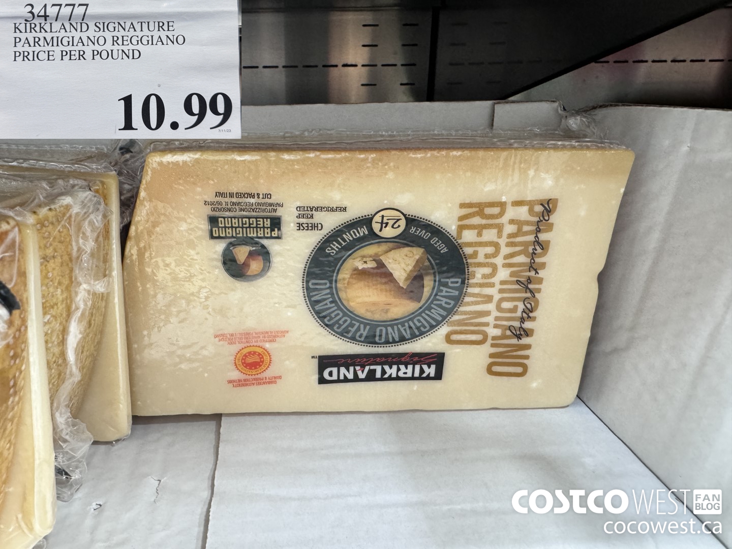 34777 KIRKLAND SIGNATURE PARMIGIANO REGGIANO PRICE PER POUND $10.99