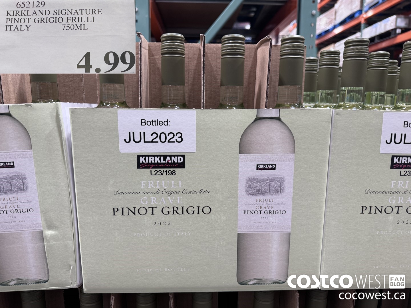 652129 KIRKLAND SIGNATURE PINOT GRIGIO FRIULI ITALY 750ML $4.99