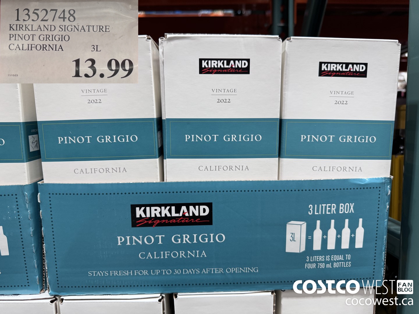 1352748 KIRKLAND SIGNATURE PINOT NOIR CALIFORNIA 3L $13.99