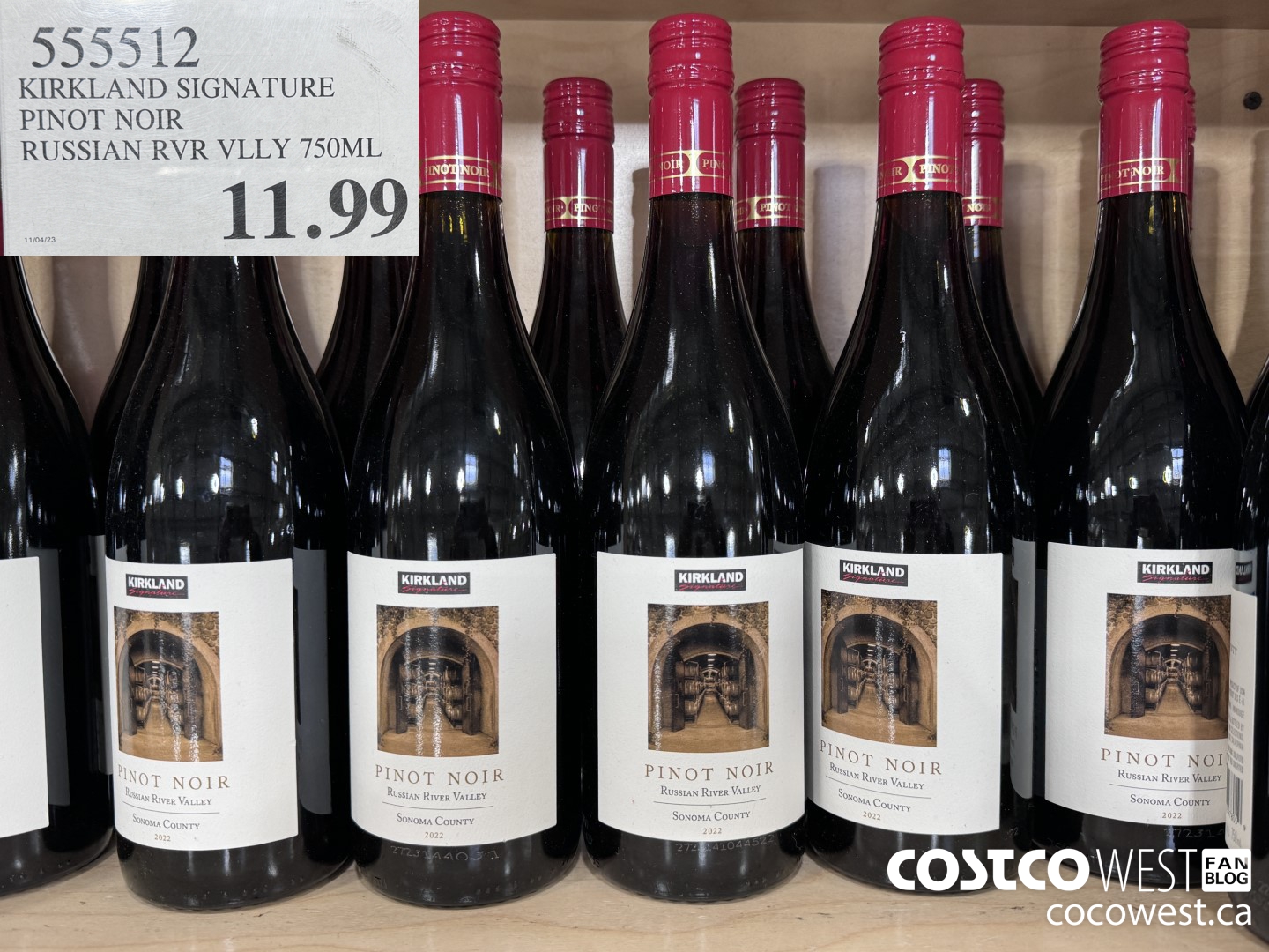 555512 KIRKLAND SIGNATURE PINOT NOIR RUSSIAN RVR VLLY 750ML $11.99