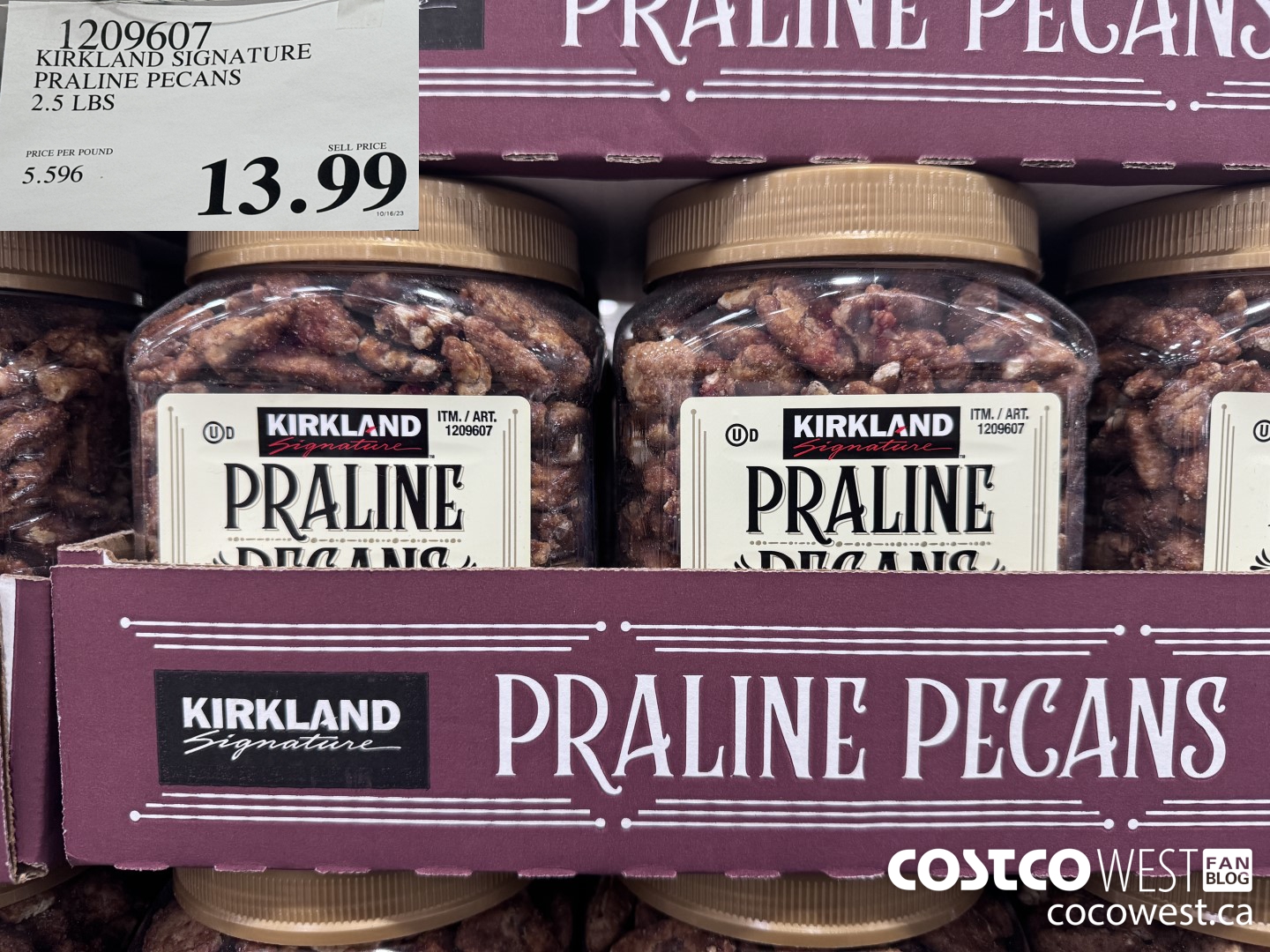 1209607 KIRKLAND SIGNATURE PRALINE PECANS 2.5 LBS $13.99