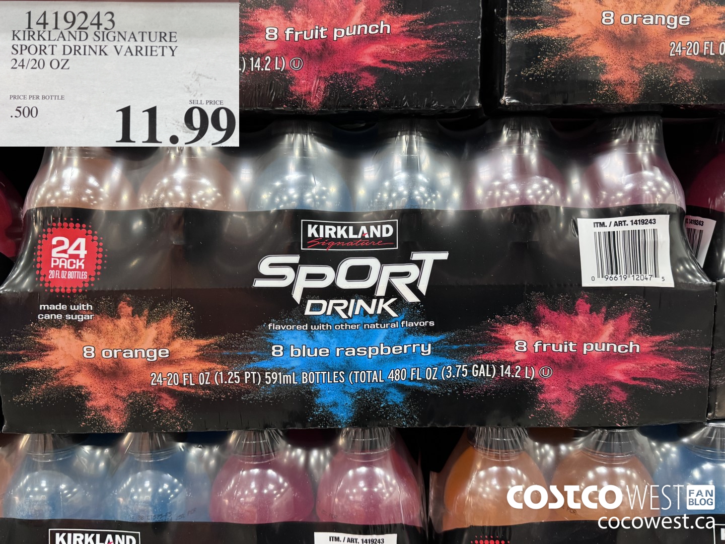 1419243 KIRKLAND SIGNATURE SPORT DRINK VARIETY 24/20 OZ $11.99