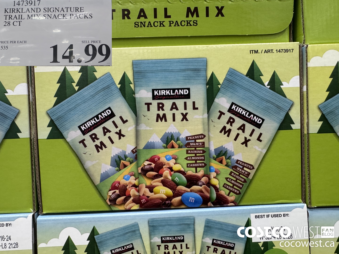 1473917 KIRKLAND SIGNATURE TRAIL MIX VEND PACK 28 $14.99