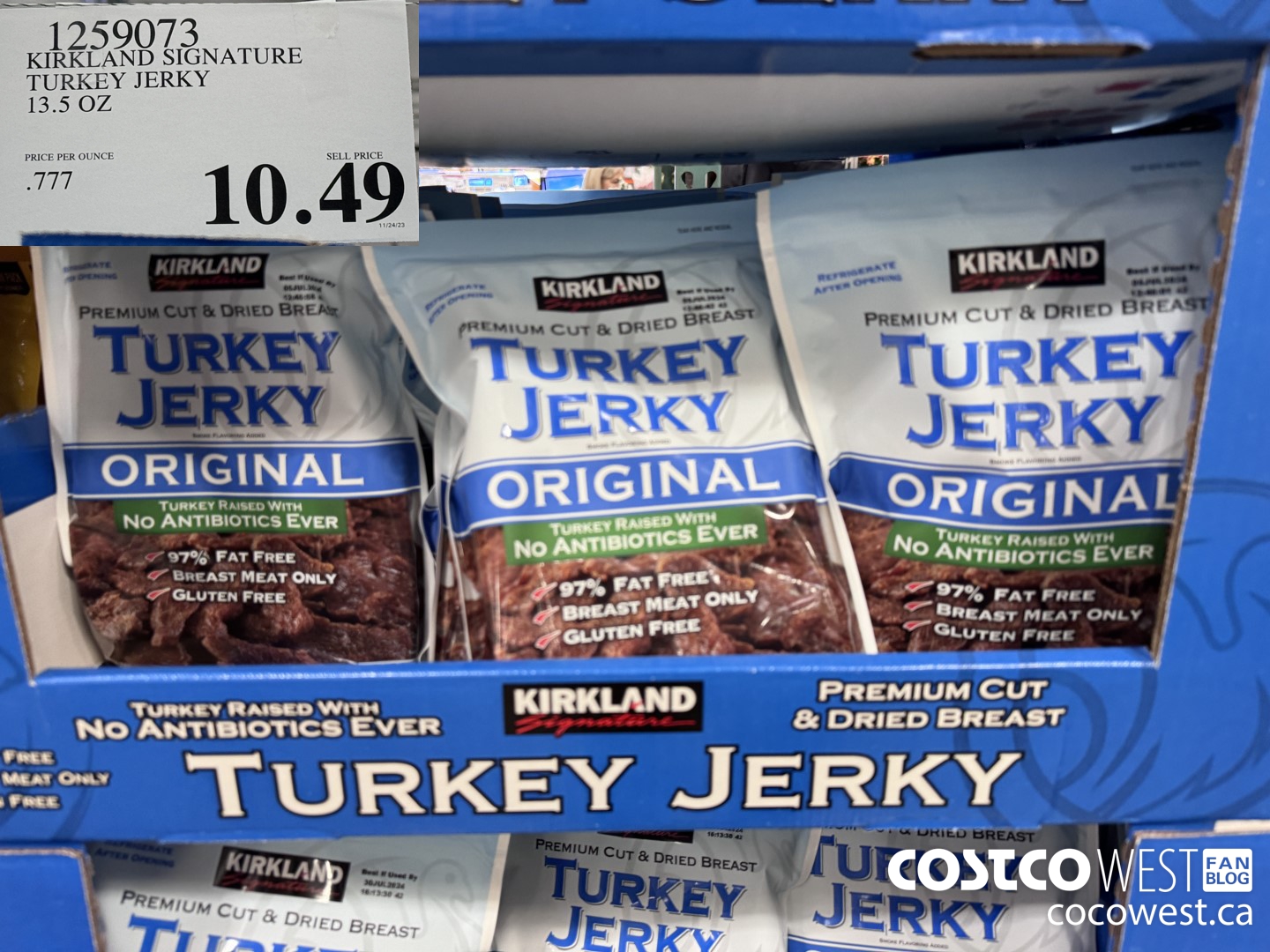1259073 KIRKLAND SIGNATURE TURKEY JERKY 13.5 OZ  $10.49