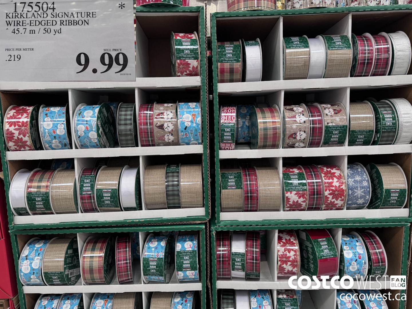 175504 KIRKLAND SIGNATURE WIRE-EDGED RIBBON 45.7M / 50 YD $9.99