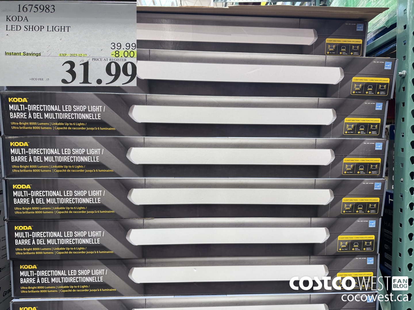 1675983 KODA LED SHOP LIGHT ($8.00 INSTANT SAVINGS EXPIRES ON 2023-12-17) $31.99