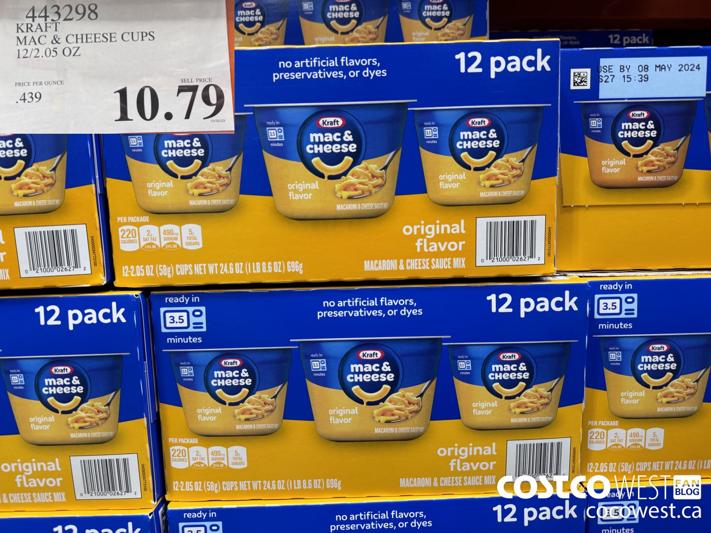 443298 KRAFT MAC & CHEESE CUPS 12/2.05 OZ $10.79