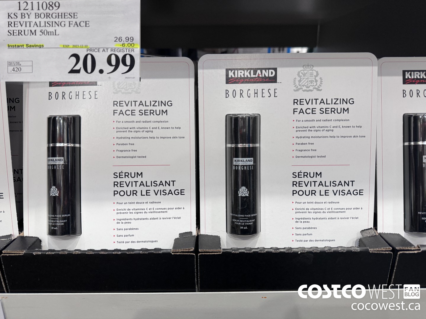 1211089 KS BY BORGHESE REVITALISING FACE SERUM 50mL ($6.00 INSTANT SAVINGS EXPIRES ON 2023-12-10) $20.99